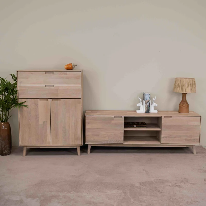 Buffet commode en bois massif de chêne Escandi 2 - NordicStory