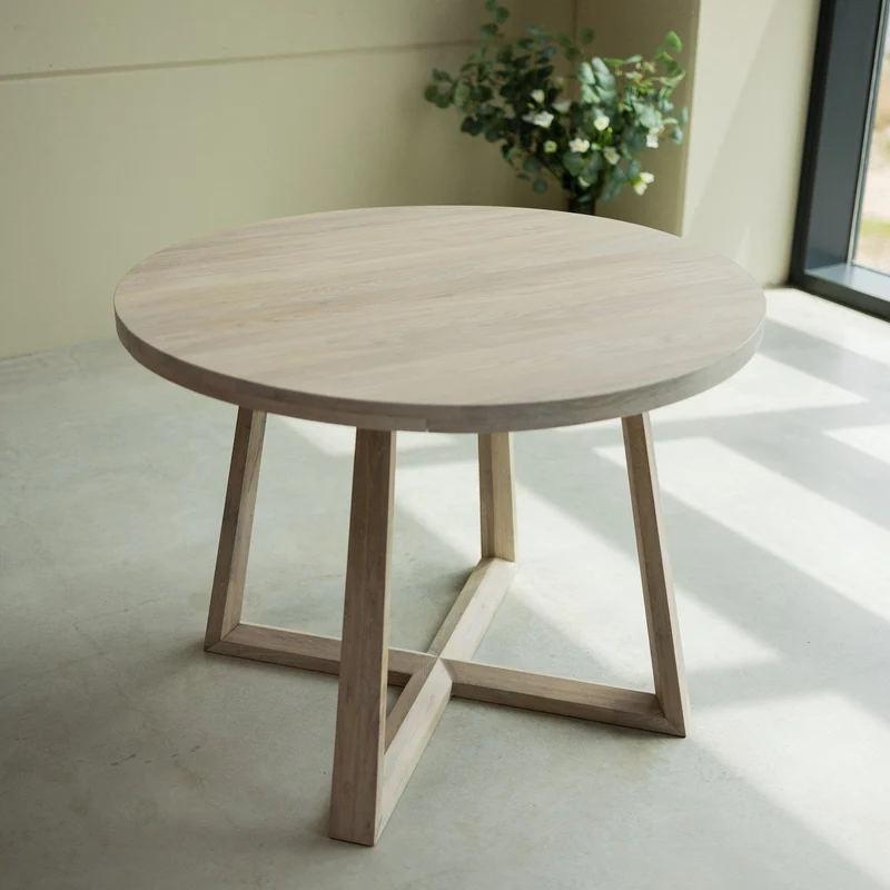 Table à manger ronde extensible en chêne massif MOBY - NordicStory
