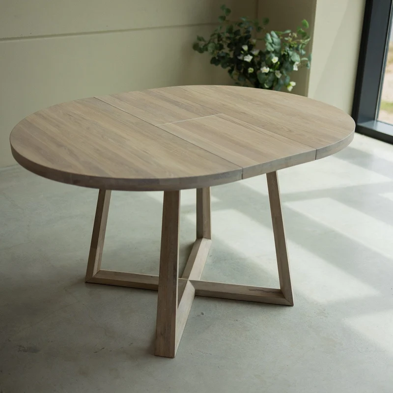 Table à manger ronde extensible en chêne massif MOBY - NordicStory