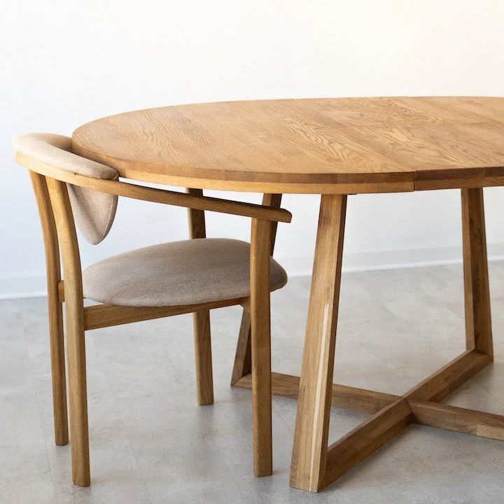 Table à manger ronde extensible en chêne massif MOBY - NordicStory