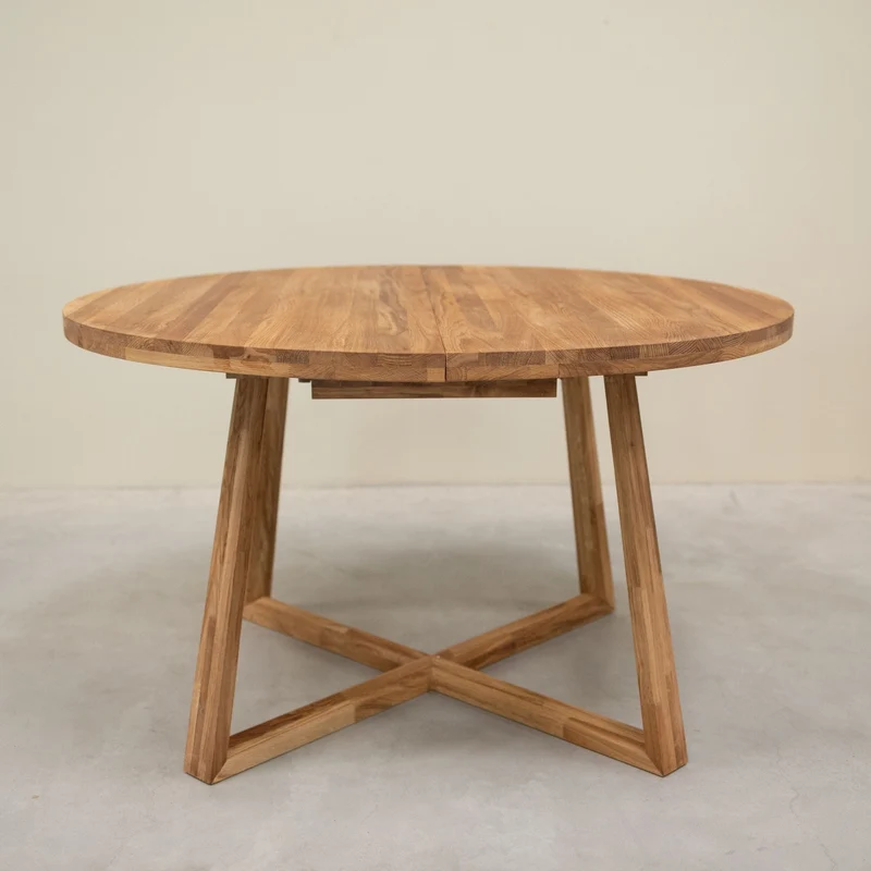 Table à manger ronde extensible en chêne massif MOBY - NordicStory