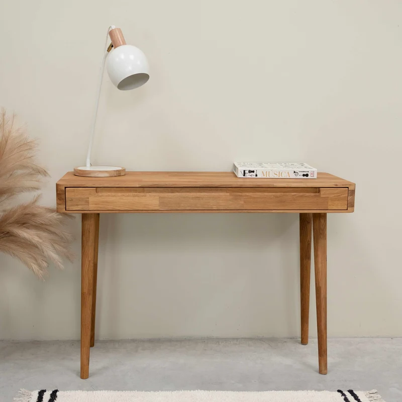 Bureau console en bois massif de chêne Escandi - NordicStory