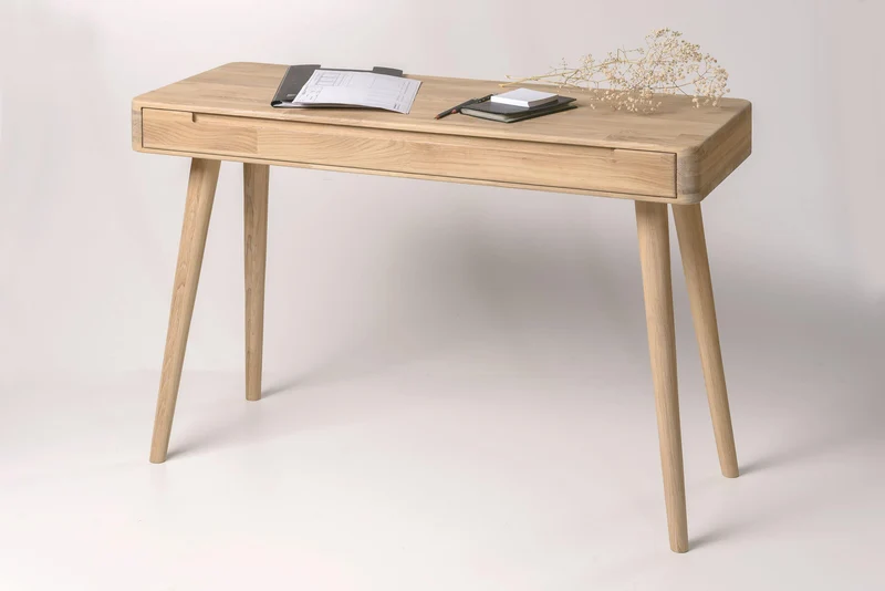 Bureau console en bois massif de chêne Escandi - NordicStory