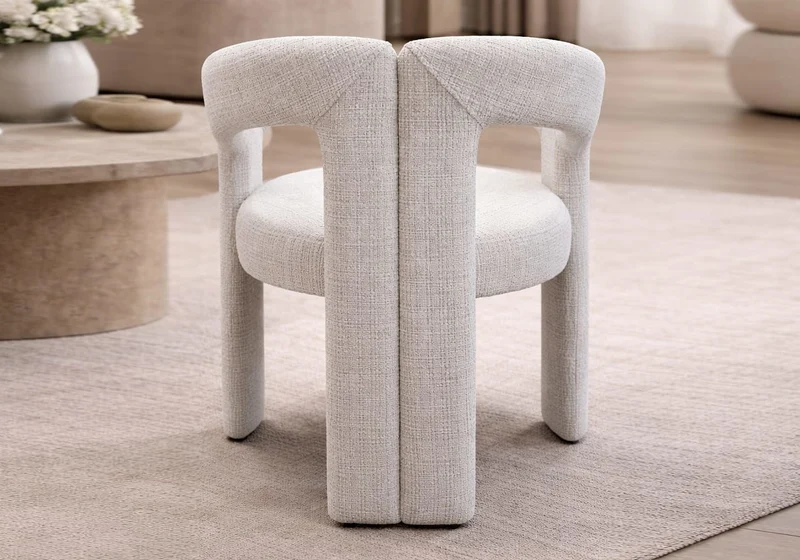 Chaise fauteuil organique velours beige - Lena x2