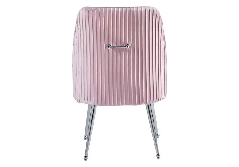 Table ronde marbre noir et chaises roses - Joy