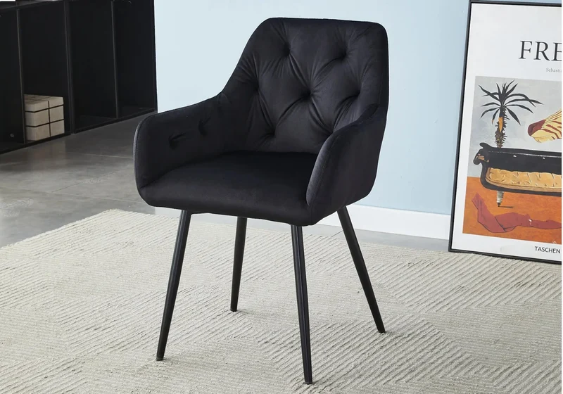 Ensemble table chaise noire céramique marbre blanc - Zora