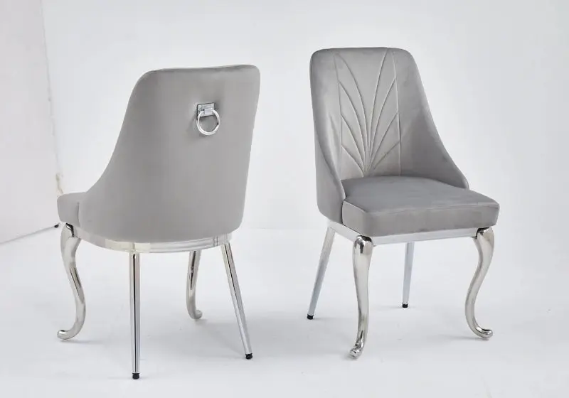 Ensemble table chaise dorée céramique marbre blanc - Sofie