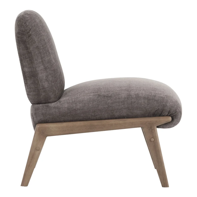 Fauteuil d'appoint en velours et en bois massif - Lisson