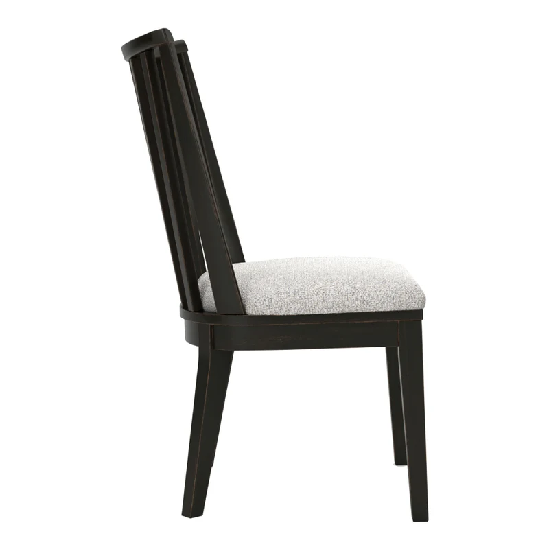 Ensemble de 2 chaises de salle à manger avec assise rembourrée en tissu beige pâle - Galliden