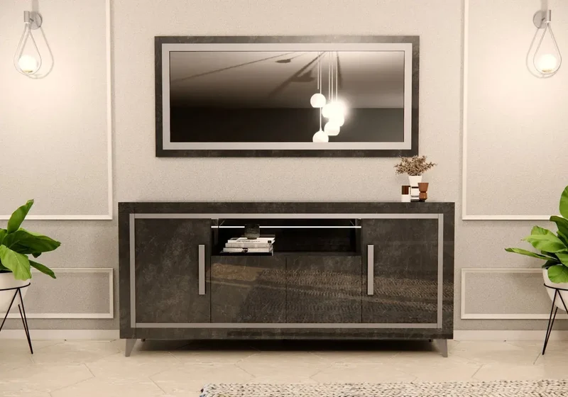Salle à manger marbre noir SILVER