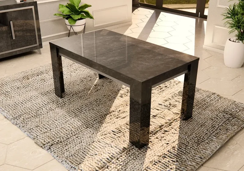 Salle à manger marbre noir SILVER
