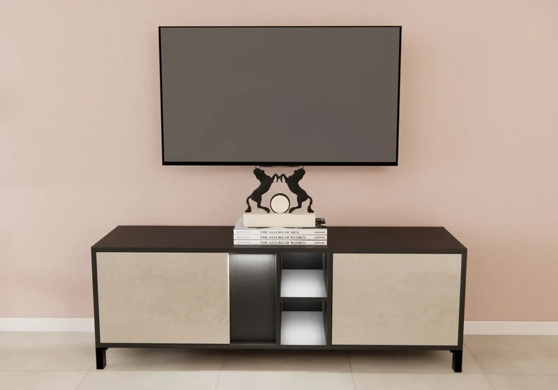 Mur tv high gloss champagne led VENUS