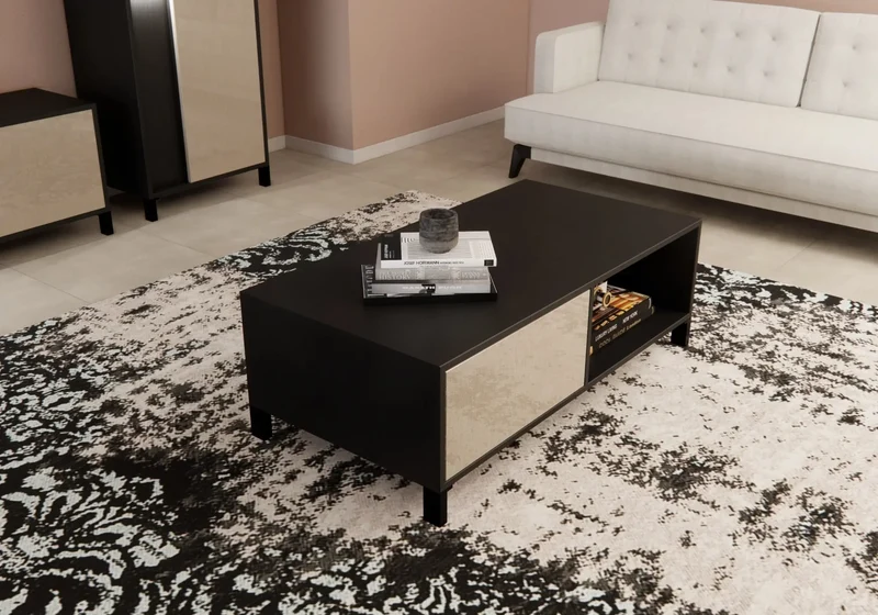 Mur tv high gloss champagne led VENUS