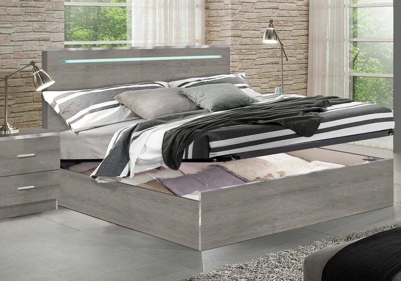 Chambre complète chêne gris NIVES