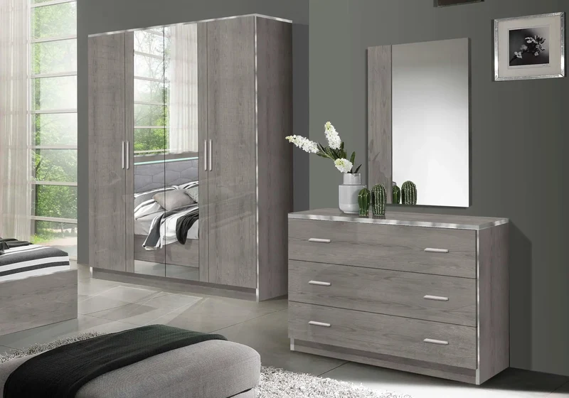 Chambre complète chêne gris NIVES