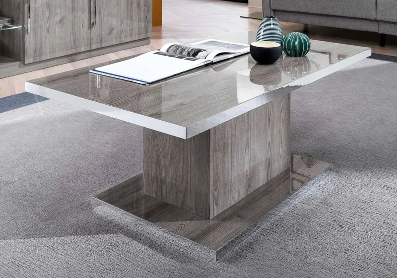 Meuble tv laqué chêne gris NIVES