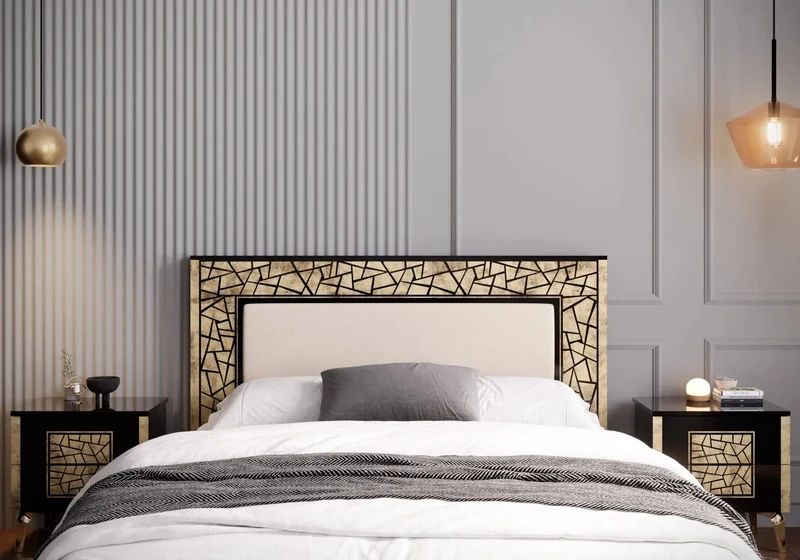 Chambre complète noir doré brillant design – STELLA