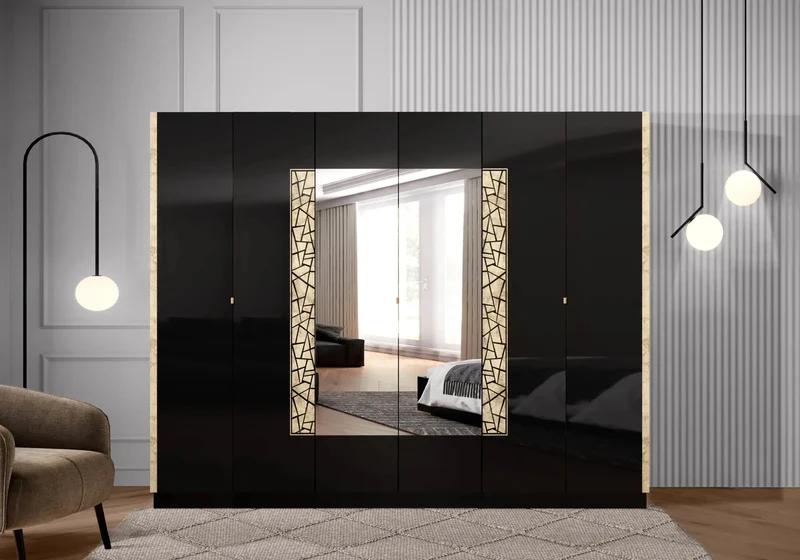 Chambre complète noir doré brillant design – STELLA