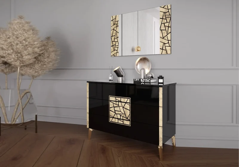 Chambre complète noir doré brillant design – STELLA