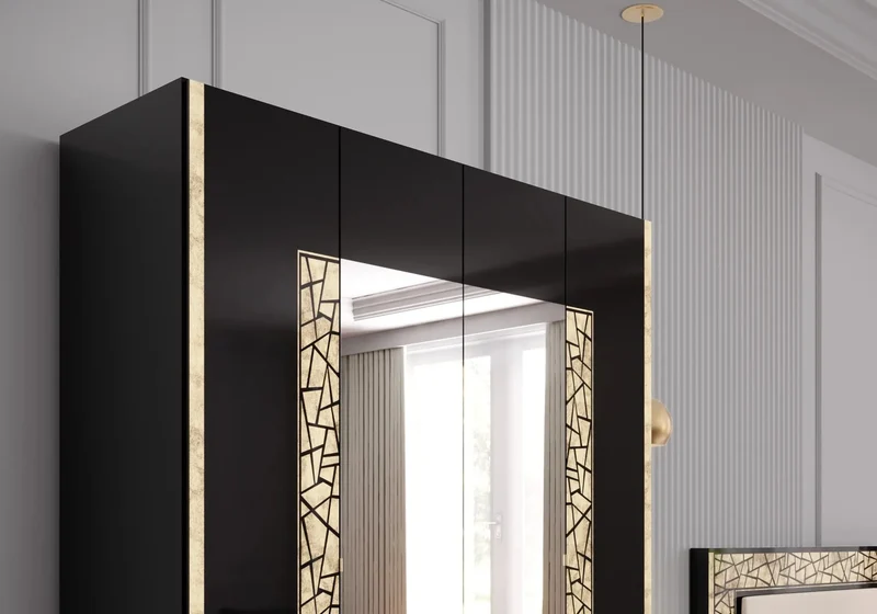 Chambre complète noir doré brillant design – STELLA