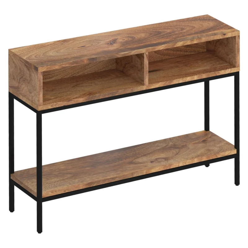 Table console en bois de manguier et métal noir - Ojas