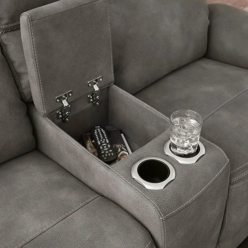 Causeuse inclinable motorisée zéro gravité en tissu gris avec console - Next-Gen Durapella