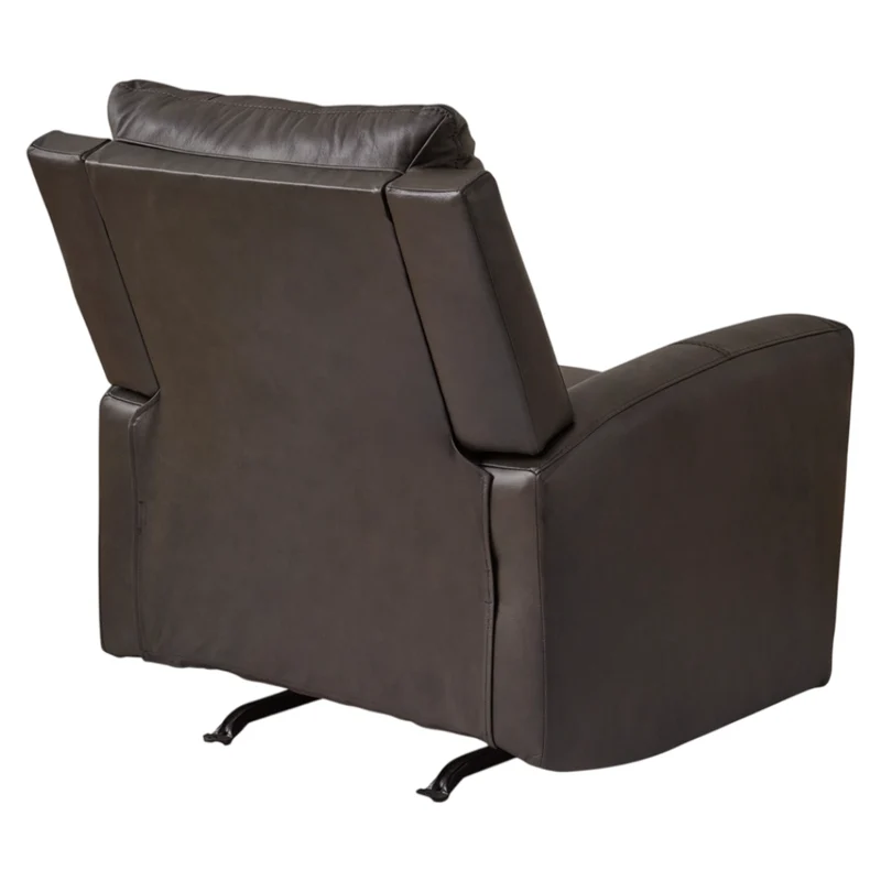 Fauteuil berçant et inclinable motorisé en cuir gris foncé - Boxmere