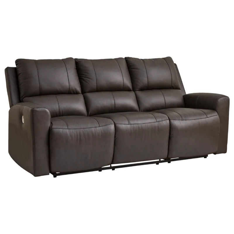 Sofa inclinable motorisé en cuir gris foncé - Boxmere