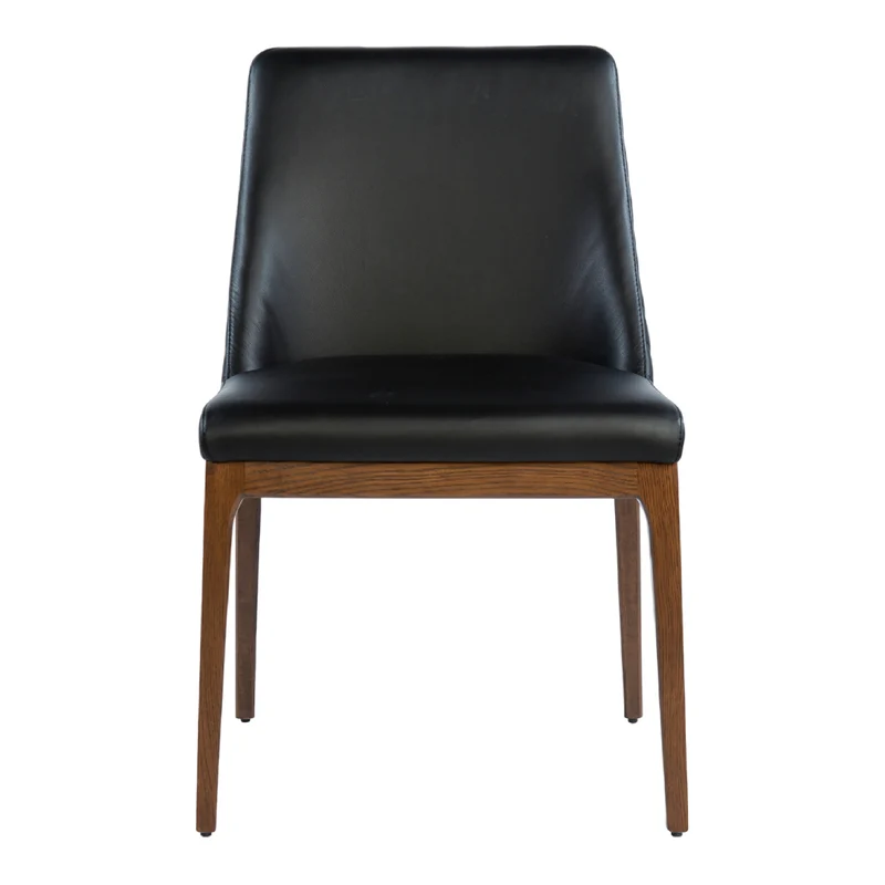 Chaise de salle à manger rembourrée en cuir avec dos matelassé - Gigi