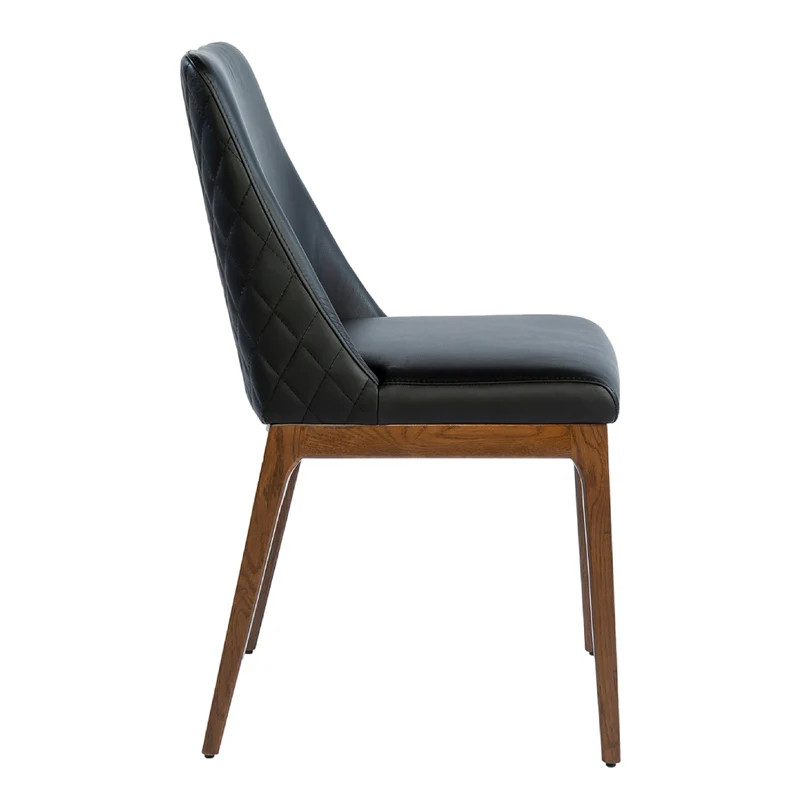 Chaise de salle à manger rembourrée en cuir avec dos matelassé - Gigi