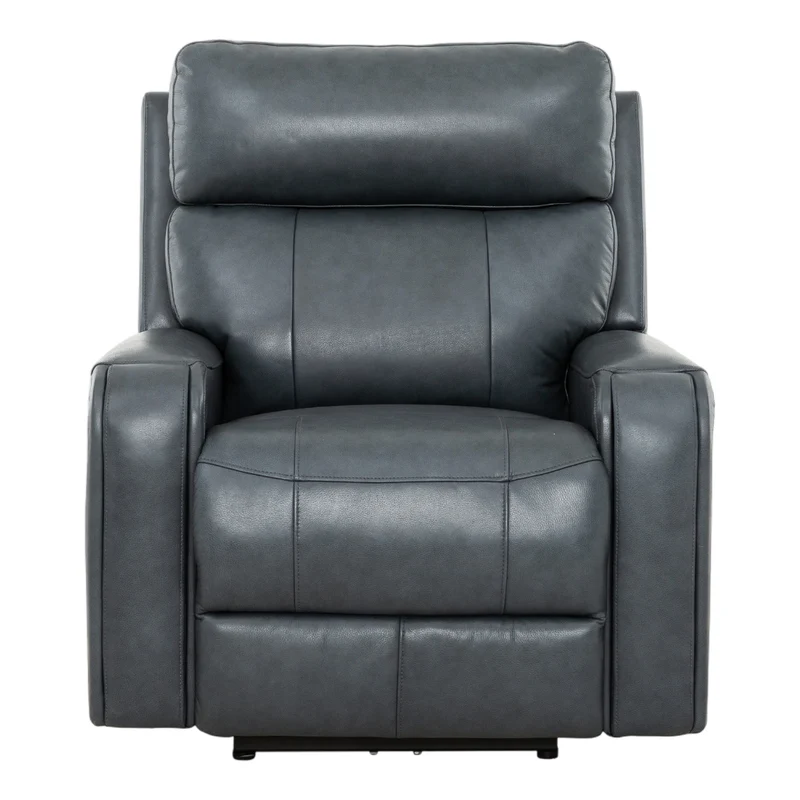 Fauteuil inclinable motorisé en cuir bleu - Cavron
