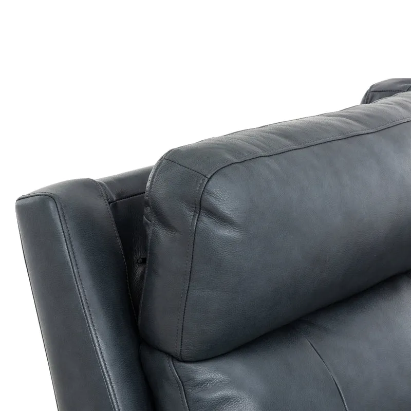 Sofa inclinable motorisé en cuir bleu - Cavron