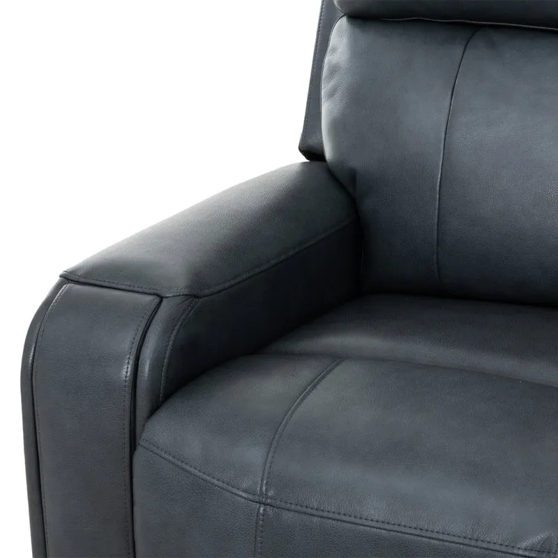 Sofa inclinable motorisé en cuir bleu - Cavron