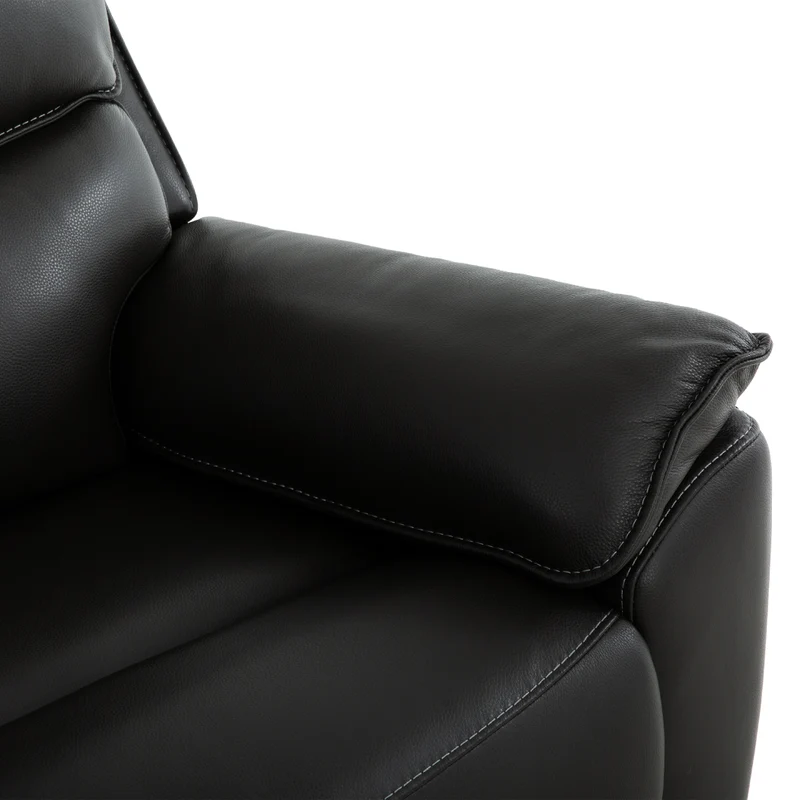 Sectionnel inclinable motorisé 6 pièces en cuir noir espresso avec console - Knox