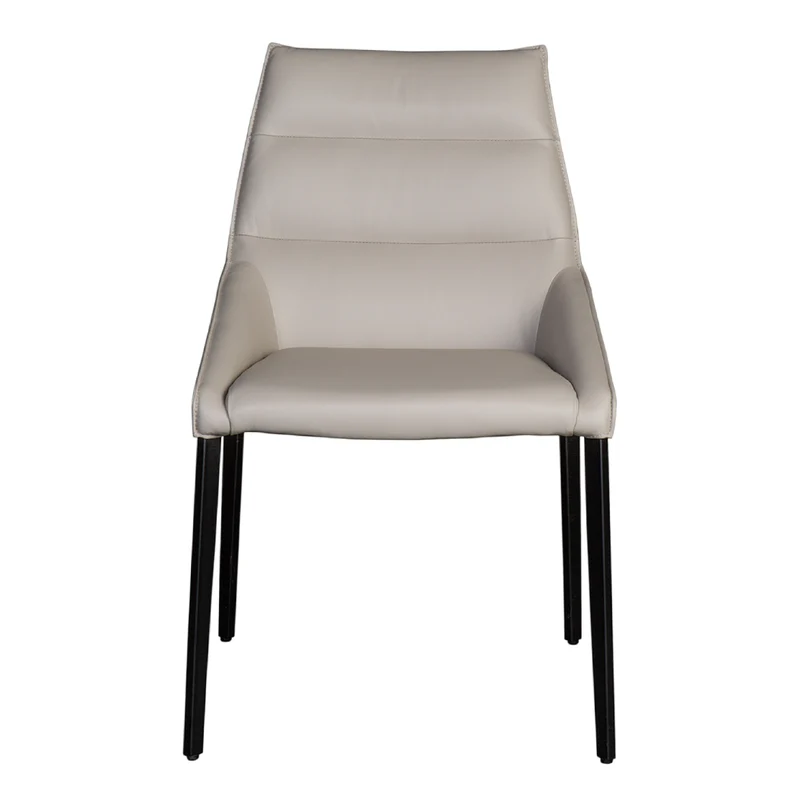 Chaise de salle à manger rembourrée en cuir avec dossier coussiné - Rita