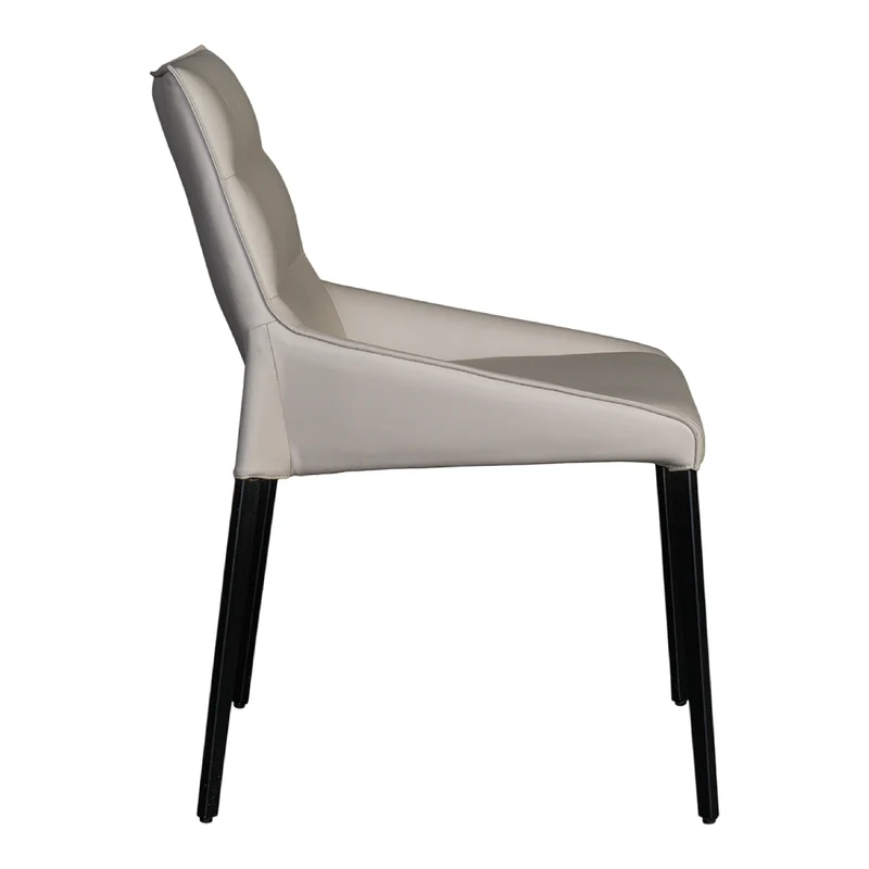 Chaise de salle à manger rembourrée en cuir avec dossier coussiné - Rita