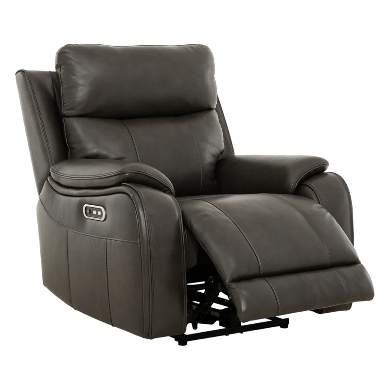 Fauteuil inclinable motorisé en cuir gris anthracite - Brindle