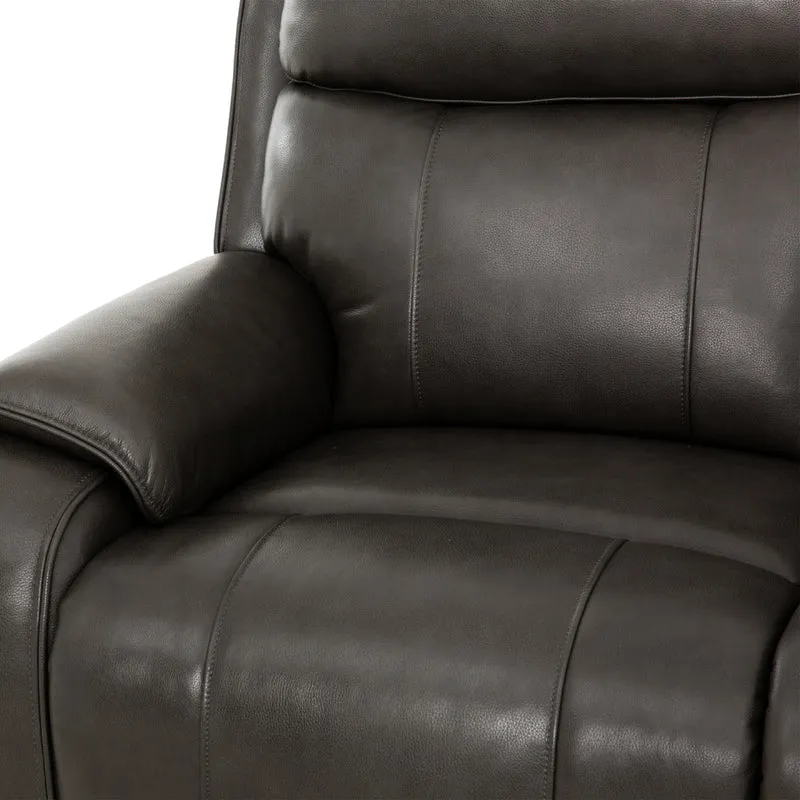 Sofa inclinable motorisé en cuir gris anthracite - Brindle