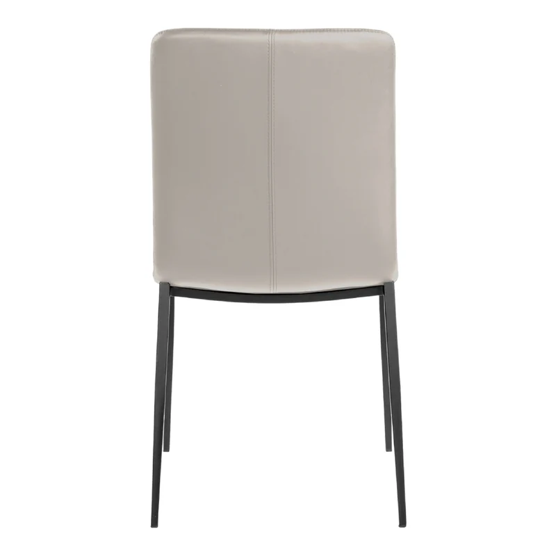 Chaise de salle à manger rembourrée en cuir et métal noir - Lana