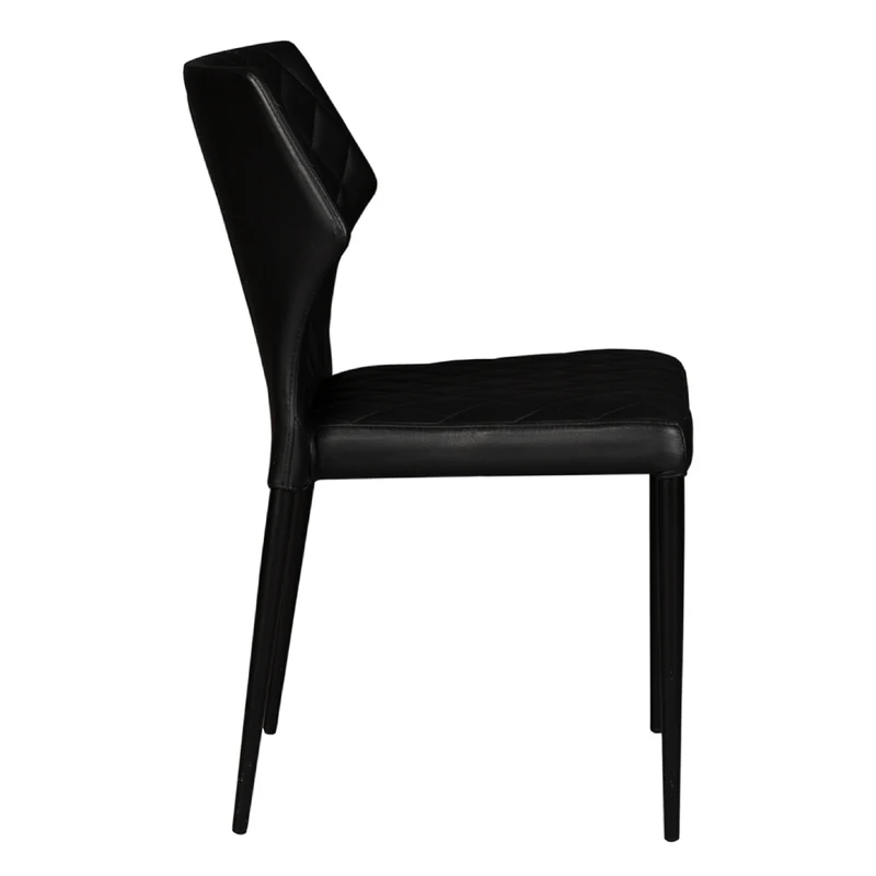 Chaise de salle à manger rembourrée en cuir matelassé - Gabriella