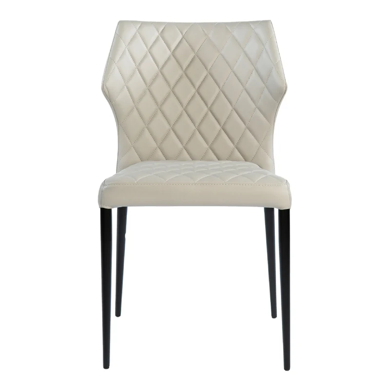Chaise de salle à manger rembourrée en cuir matelassé - Gabriella