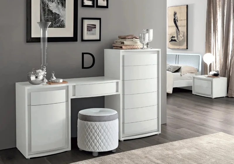 Chambre complète laqué blanc ISAAC