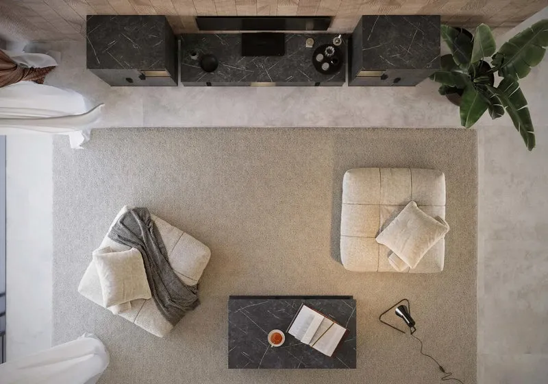 Mur TV mat palissandre noir ORION