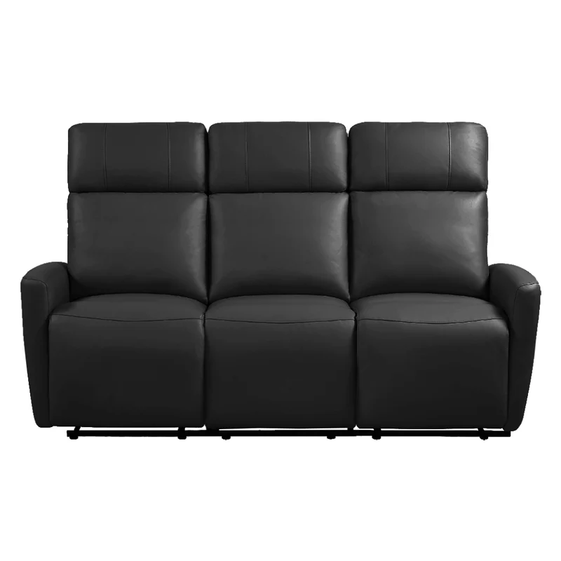 Sofa inclinable motorisé en tissu et en cuir avec table centrale rabattable - Prague 6017