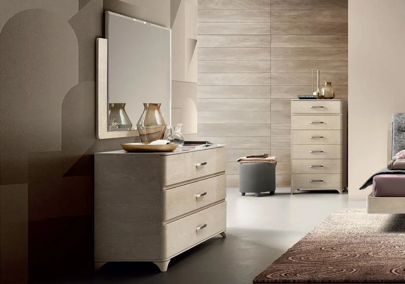 Chambre complète capitonné sable LOLY