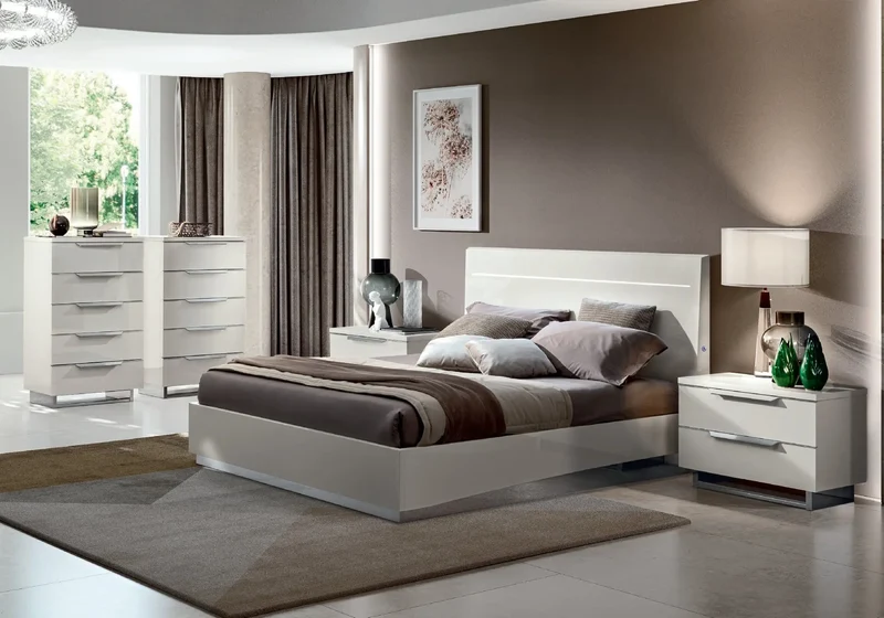 Chambre complète laquée blanc RINA