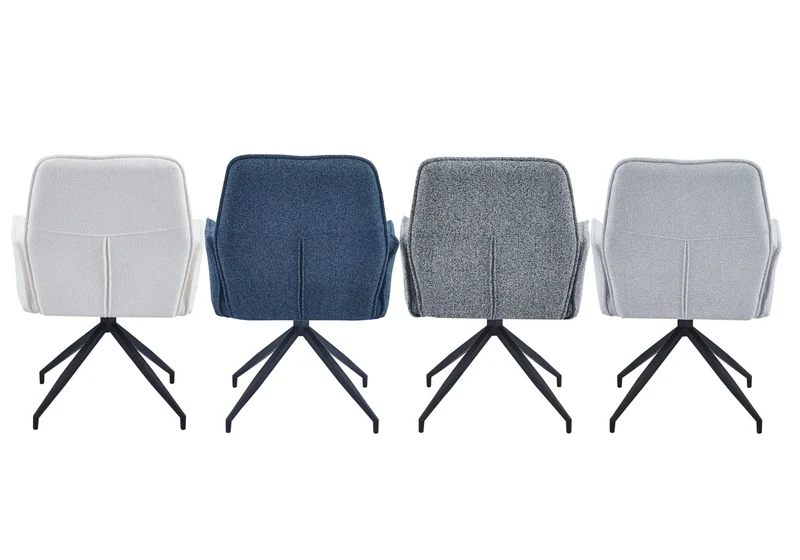 Fauteuils de table en tweed noir pivotants - Maty x2
