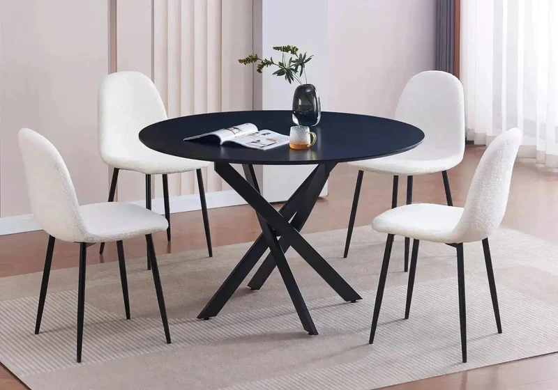 Table ronde noire bois noir - Joy