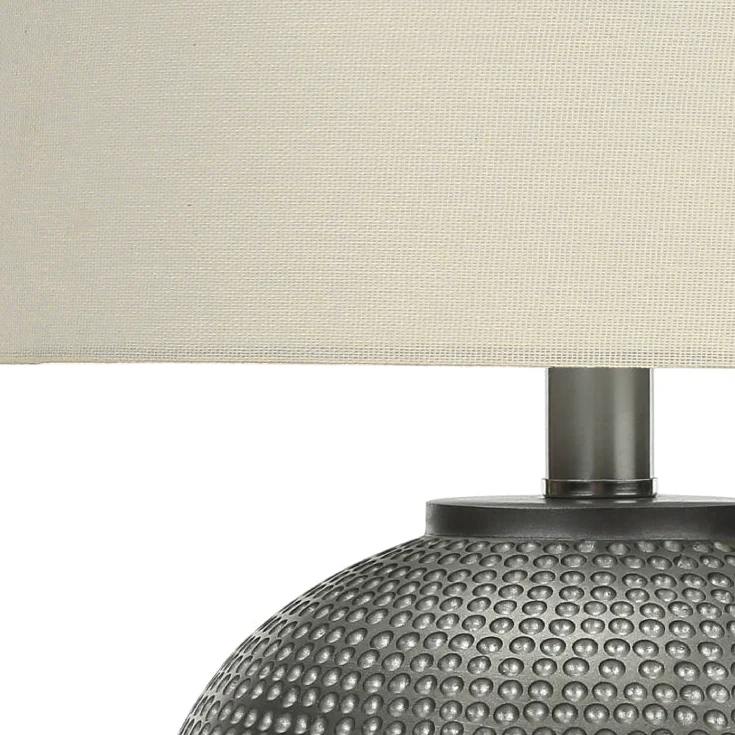 Lampe de table en résine grise texturée 19 po - I 9653