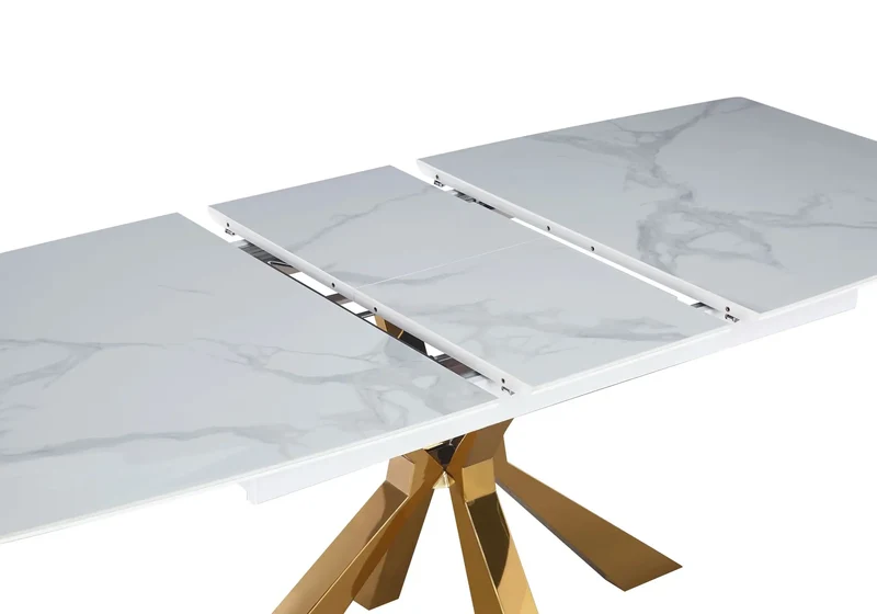 Table extensible céramique dorée marbre gris - Urso